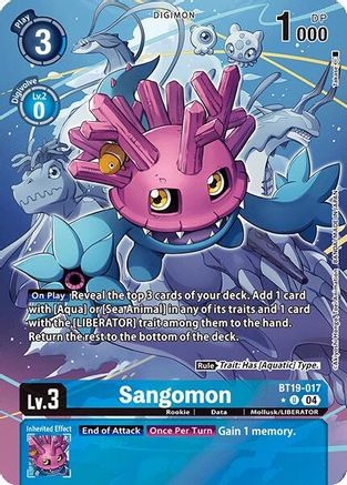 Sangomon (Alternate Art) (BT19-017) - Release Special Booster 2.0 Foil