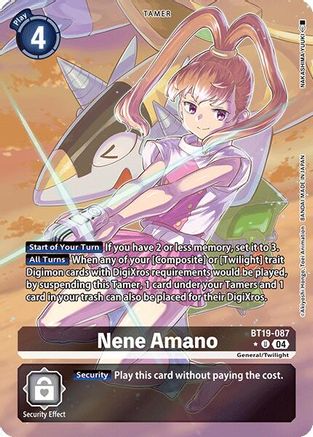 Nene Amano (Alternate Art) (BT19-087) - Release Special Booster 2.0 Foil