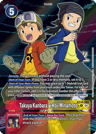 Takuya Kanbara & Koji Minamoto (Release Special Booster 2.0: Box Promotion Pack) (BT18-088) - Release Special Booster 2.0 Foil