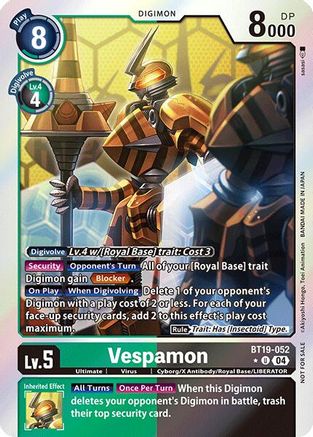 Vespamon (Release Special Booster 2.0: Box Promotion Pack) (BT19-052) - Release Special Booster 2.0 Foil