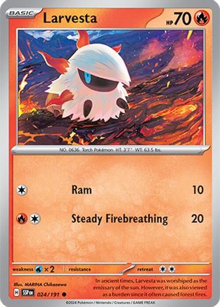 Larvesta 24 - SV08 Surging Sparks Reverse Holofoil