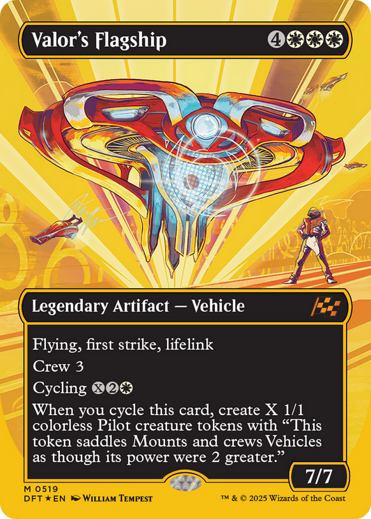 Valor's Flagship (Borderless) (First-Place Foil) (DFT-519) - Aetherdrift Foil