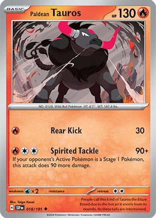 Paldean Tauros 18 - SV08 Surging Sparks Reverse Holofoil