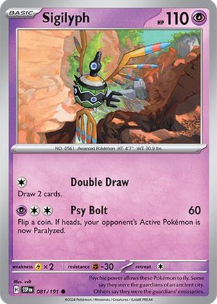 Sigilyph 81 - SV08 Surging Sparks Reverse Holofoil