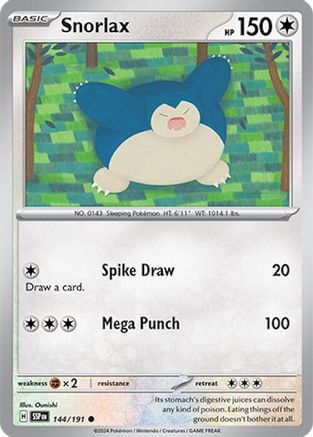 Snorlax 144 - SV08 Surging Sparks Reverse Holofoil