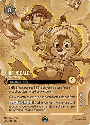 Chip 'n' Dale - Recovery Rangers (Enchanted) (205/204) - Azurite Sea Holofoil