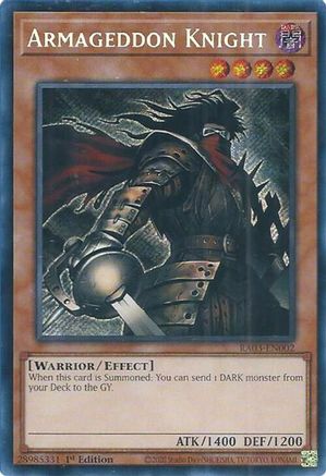 Armageddon Knight (Secret Rare) (RA03-EN002) - Quarter Century Bonanza 1st Edition