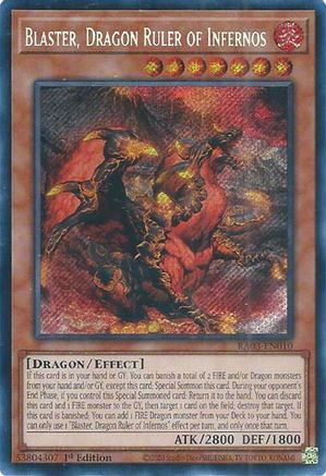 Blaster, Dragon Ruler of Infernos (Secret Rare) (RA03-EN010) - Quarter Century Bonanza 1st Edition