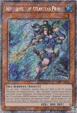 Neptabyss, the Atlantean Prince (Platinum Secret Rare) (RA03-EN013) - Quarter Century Bonanza 1st Edition