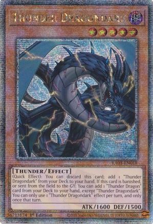 Thunder Dragondark (Quarter Century Secret Rare) (RA03-EN018) - Quarter Century Bonanza 1st Edition