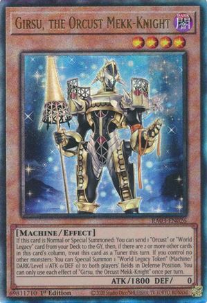 Girsu, the Orcust Mekk-Knight (UTR) (RA03-EN026) - Quarter Century Bonanza 1st Edition