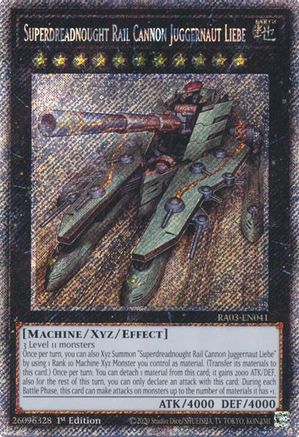 Superdreadnought Rail Cannon Juggernaut Liebe (Platinum Secret Rare) (RA03-EN041) - Quarter Century Bonanza 1st Edition