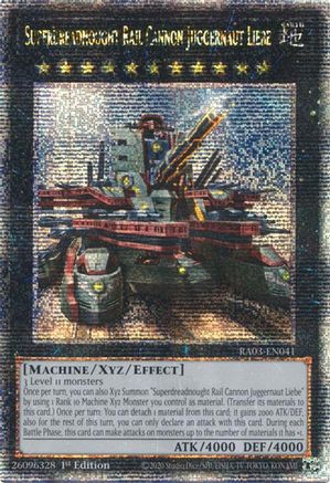 Superdreadnought Rail Cannon Juggernaut Liebe (Alternate Art) (Quarter Century Secret Rare) (RA03-EN041) - Quarter Century Bonanza 1st Edition