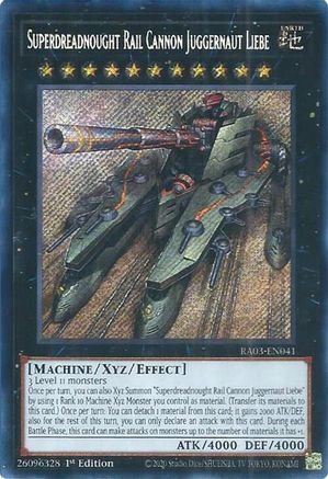 Superdreadnought Rail Cannon Juggernaut Liebe (Secret Rare) (RA03-EN041) - Quarter Century Bonanza 1st Edition