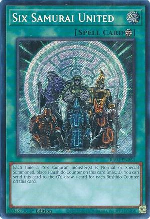 Six Samurai United (Secret Rare) (RA03-EN054) - Quarter Century Bonanza 1st Edition