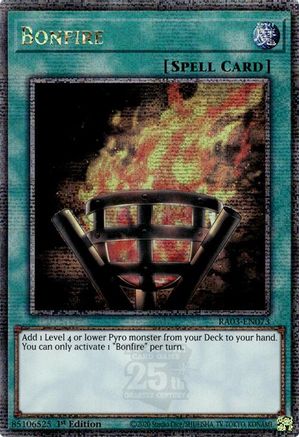 [Consignment] Bonfire (Quarter Century Secret Rare) (RA03-EN073) - Quarter Century Bonanza 1st Edition