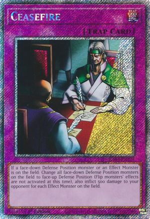 Ceasefire (Platinum Secret Rare) (RA03-EN105) - Quarter Century Bonanza 1st Edition