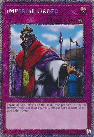 Imperial Order (Platinum Secret Rare) (RA03-EN106) - Quarter Century Bonanza 1st Edition