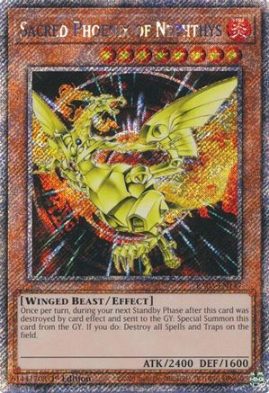 Sacred Phoenix of Nephthys (Platinum Secret Rare) (RA03-EN147) - Quarter Century Bonanza 1st Edition