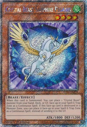 Crystal Beast Sapphire Pegasus (Platinum Secret Rare) (RA03-EN179) - Quarter Century Bonanza 1st Edition