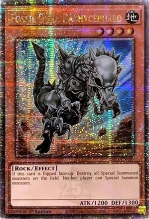 Fossil Dyna Pachycephalo (Quarter Century Secret Rare) (RA03-EN195) - Quarter Century Bonanza 1st Edition