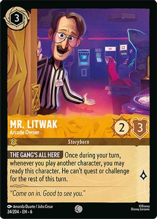 Mr. Litwak - Arcade Owner (24/204) - Azurite Sea Cold Foil