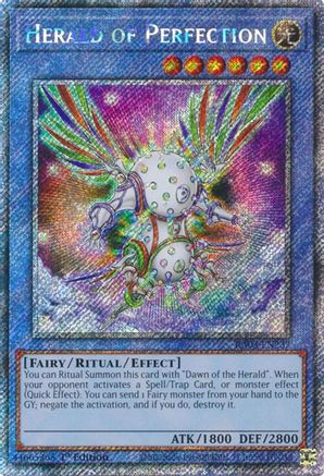 Herald of Perfection (Platinum Secret Rare) (RA03-EN237) - Quarter Century Bonanza 1st Edition