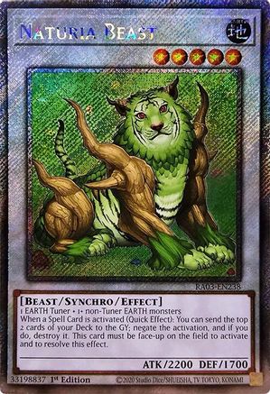 Naturia Beast (Quarter Century Secret Rare) (RA03-EN238) - Quarter Century Bonanza 1st Edition