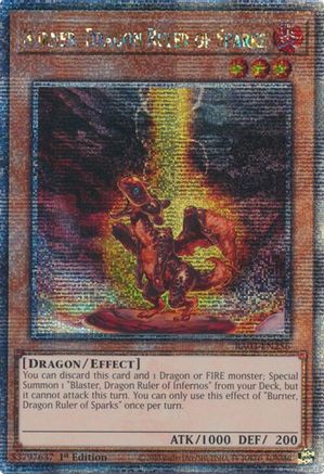 Burner, Dragon Ruler of Sparks (Quarter Century Secret Rare) (RA03-EN256) - Quarter Century Bonanza 1st Edition