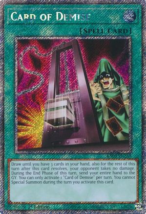 Card of Demise (Platinum Secret Rare) (RA03-EN265) - Quarter Century Bonanza 1st Edition