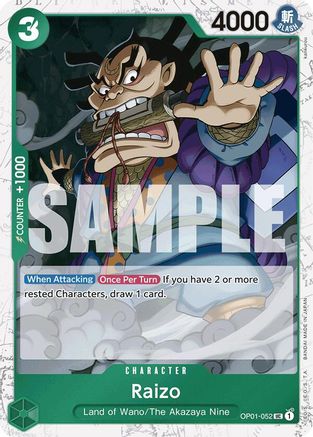 Raizo (Jolly Roger Foil) (OP01-052) - Premium Booster Foil