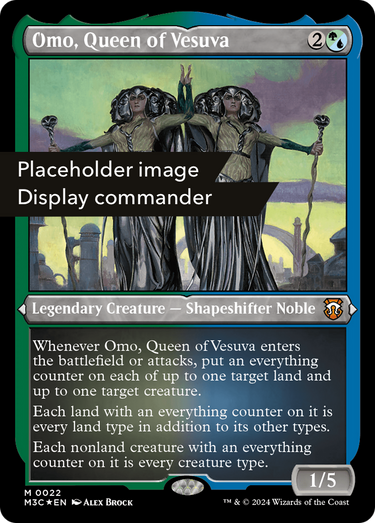 Omo, Queen of Vesuva (Display Commander) (Ripple Foil) - Thick Stock (M3C-149) - Modern Horizons 3 Commander Foil