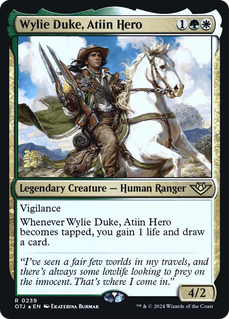 Wylie Duke, Atiin Hero (POTJ-239S) - Outlaws of Thunder Junction Promos Foil