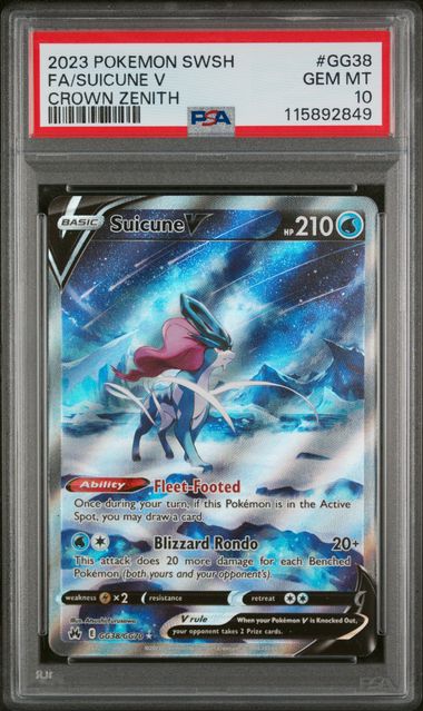 Suicune V FA Crown Zenith PSA 10