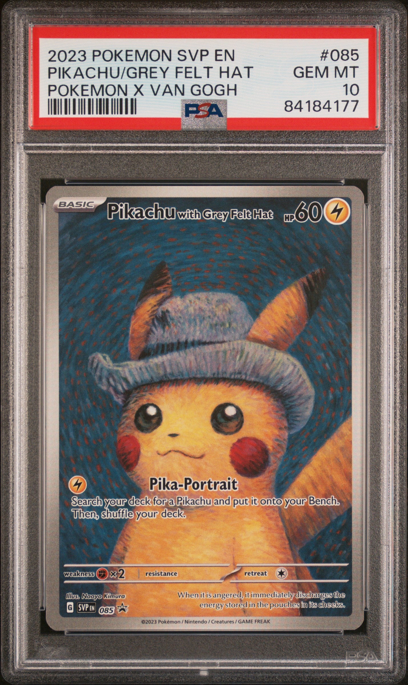 Grey Felt Hat Pikachu Promo #85 PSA 10
