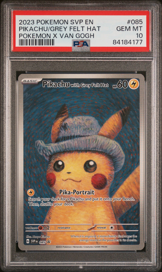 Grey Felt Hat Pikachu Promo #85 PSA 10
