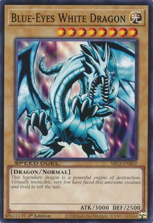 Blue-Eyes White Dragon (PSR) (SBC2-ENB02) - Speed Duel: Battle City Finals 1st Edition