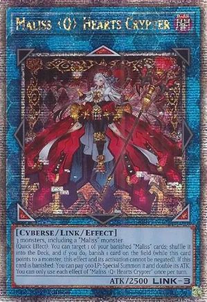 Maliss Q Hearts Crypter (Quarter Century Secret Rare) (CRBR-EN020) - Crossover Breakers 1st Edition