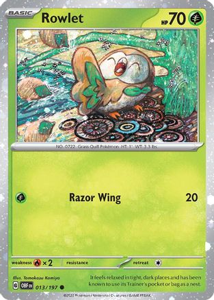 Rowlet - 013/197 (Cosmos Holo) 13 - Miscellaneous Cards & Products Holofoil