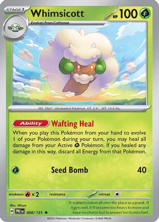 Whimsicott - SV Prismatic Evolutions Reverse Holofoil