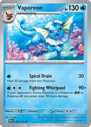 Vaporeon - SV Prismatic Evolutions Holofoil