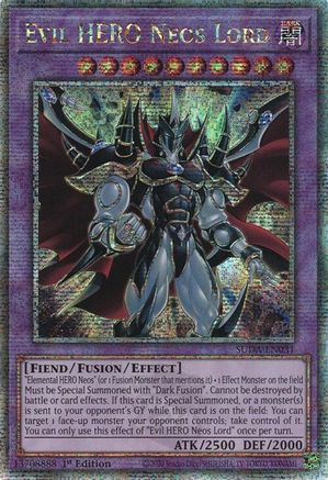 Evil HERO Neos Lord (Quarter Century Secret Rare) (SUDA-EN031) - Supreme Darkness 1st Edition