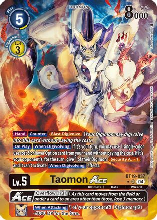 Taomon ACE (Alternate Art) (BT19-037) - Release Special Booster 2.5 Foil