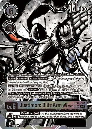 Justimon: Blitz Arm ACE (Textured) (BT19-064) - Release Special Booster 2.5 Foil