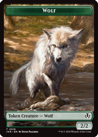 Wolf (0018) // Emblem - Arlinn, Embraces by the Moon Double-Sided Token (-18 // 23) - Innistrad Remastered