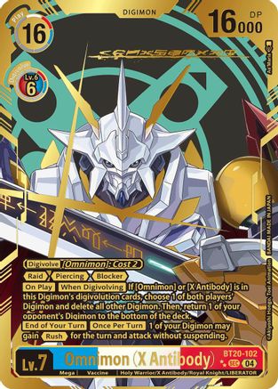 Omnimon (X Antibody) (Textured) (BT20-102) - Release Special Booster 2.5 Foil