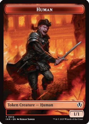 Human (0014) // Emblem - Chandra, Dressed to Kill Double-Sided Token (-14 // 24) - Innistrad Remastered