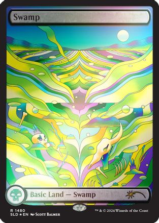 Swamp (1480) (Rainbow Foil) (SLD-1480) - Secret Lair Drop Series Foil