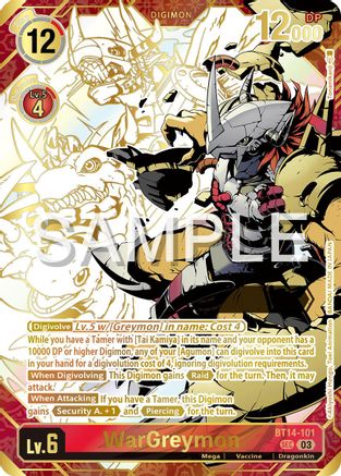 WarGreymon (Rare Pull) (BT14-101) - Release Special Booster 2.5 Foil