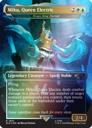 Miku, Queen Electric - Brago, King Eternal (Rainbow Foil) (SLD-1601) - Secret Lair Drop Series Foil
